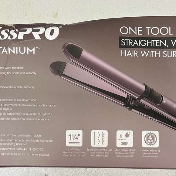 BaBylissPRO Nano Titanium Prima3000 Hair Styling Iron - Purple - Picture 2 of 5